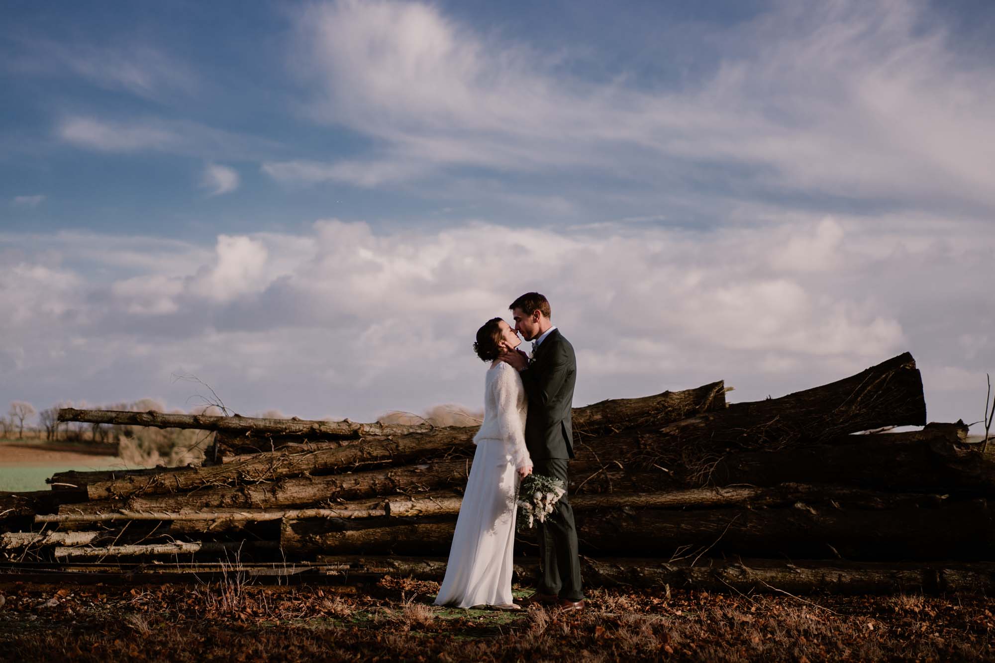 Mariage hivernal dans la Somme - Photo de couple